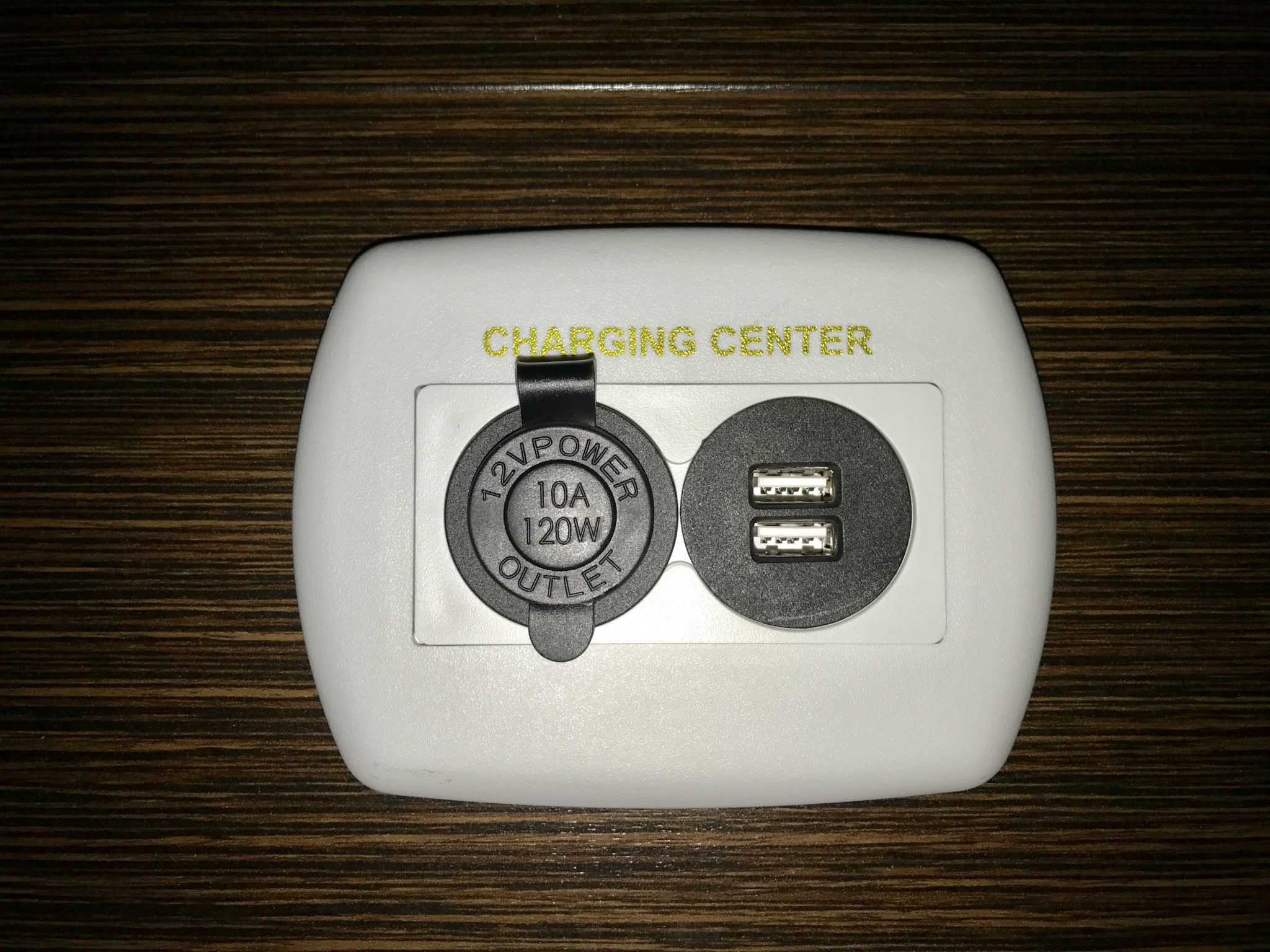 Cirrus 820 Truck Camper 12 Volt USB and 110 Outlets in Cabover